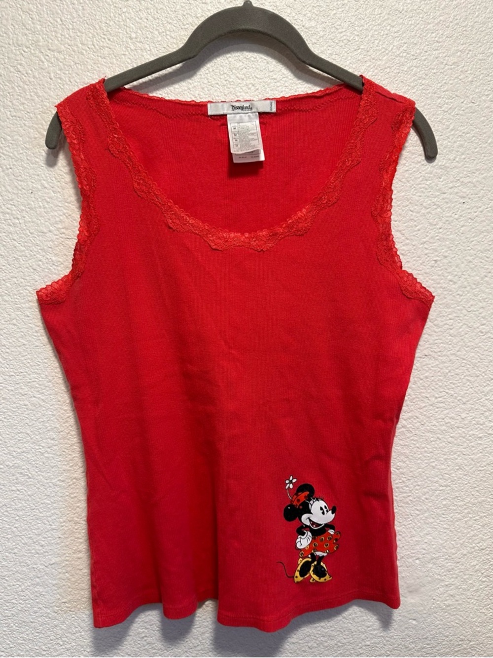 Disney Red Minnie Mouse Lace-Trim Tank Top